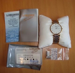 Longines La Grande Classique Uhr Armbanduhr Gold Silber Damen Herren Retro Bild