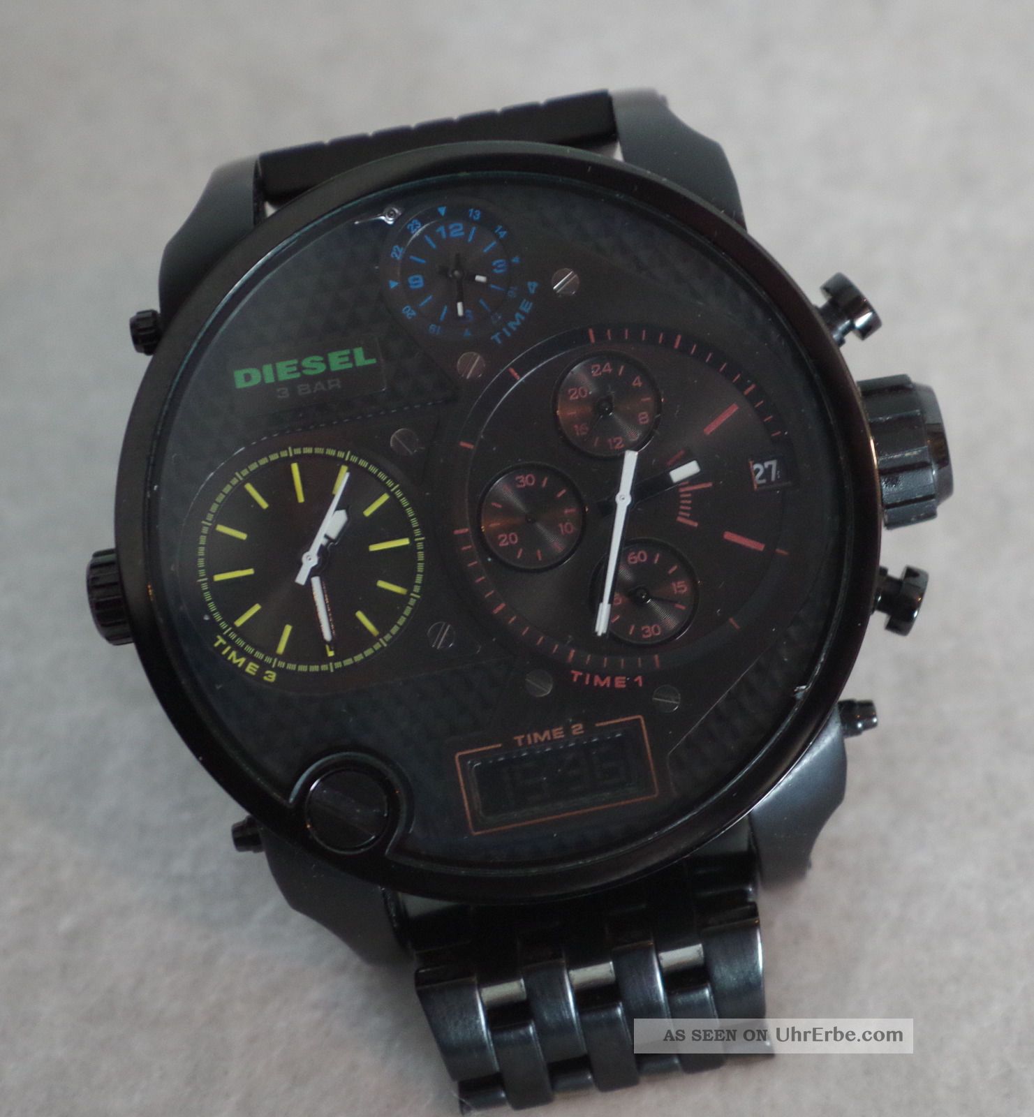 Diesel Big Daddy Watch Uhr Herrenuhr Schwarz Black Dz - 7266 Ovp, Handbuch