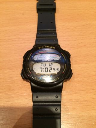 Alte Casio Armbanduhr Bio Graph Bh - 100w Sehr Selten Bild