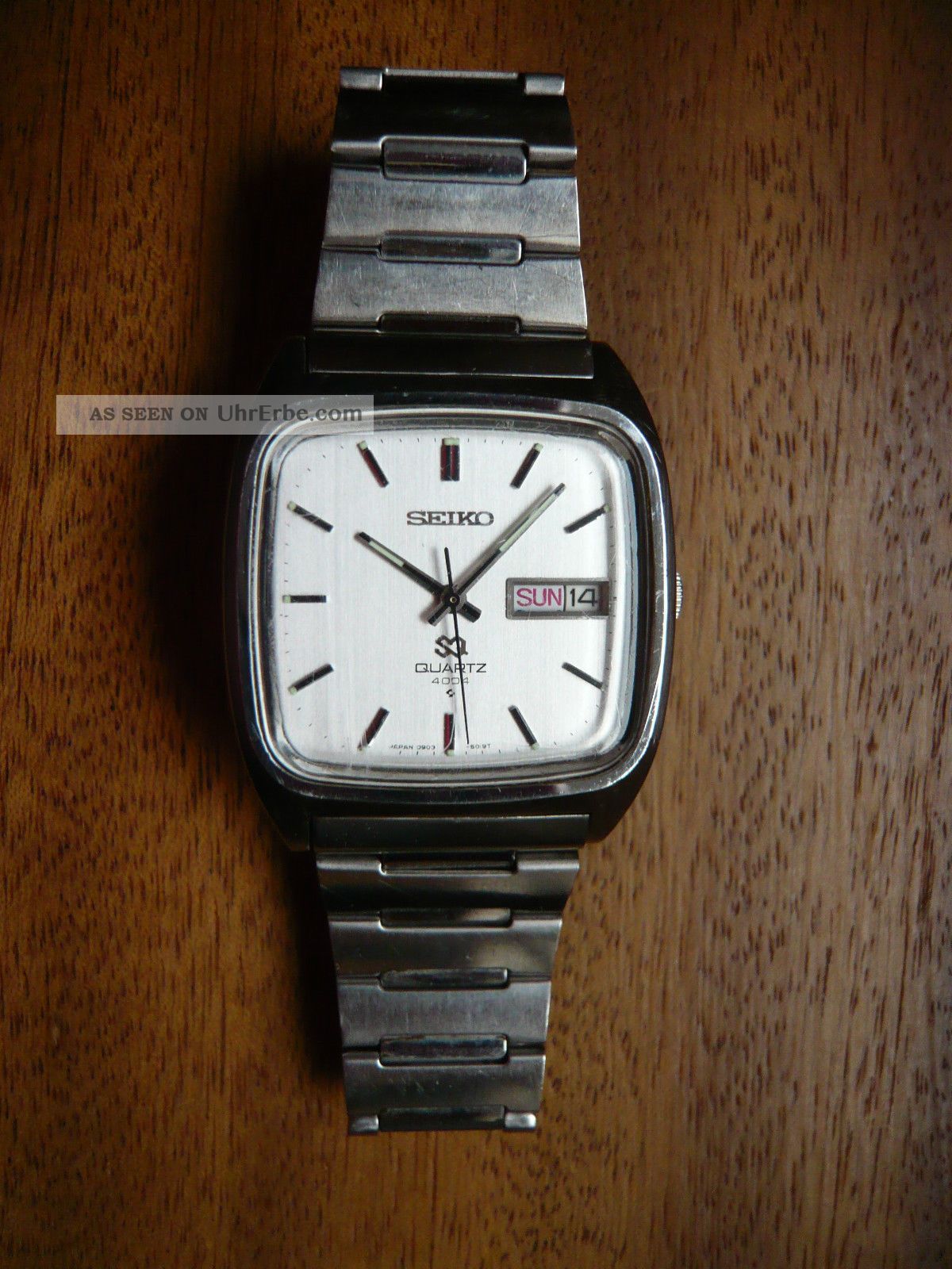 Seiko 4004 Stahl Day Date Herrenarmbanduhr Von 1975 Mit Kaliber 903 Mit Kasten Armbanduhren Bild