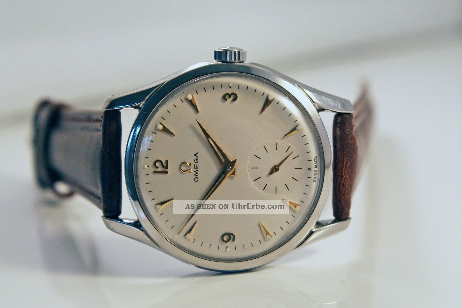 Omega Bumper White Dial Uhr/watch Herren/gents Cal.  266 Top/mint Armbanduhren Bild