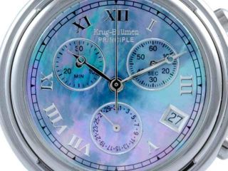 Krug Baümen Krug Baumen Principle Blue Chrono Dial Watch Silbern,  Ovp Bild
