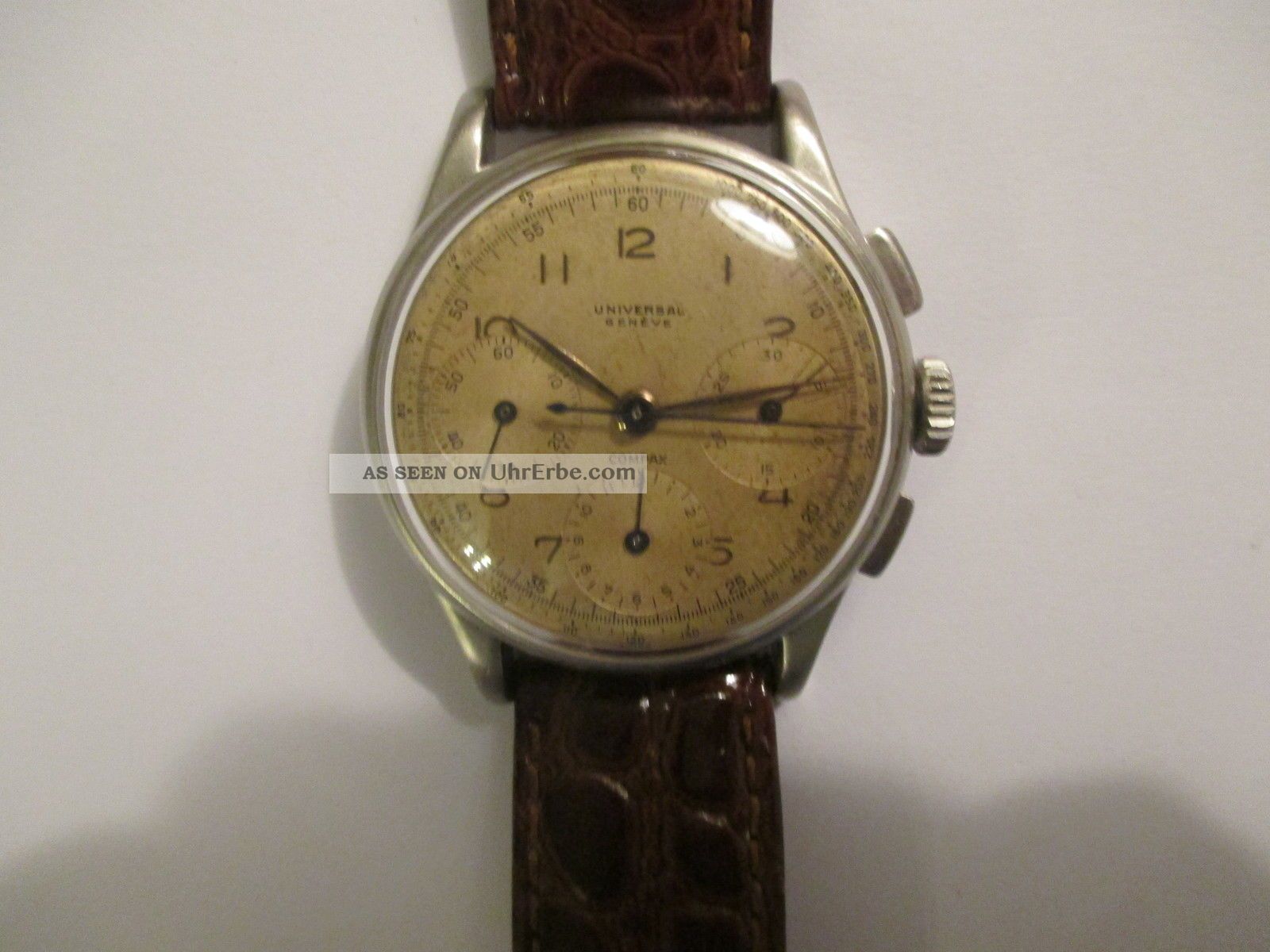 Vintage Universal Geneve Compax Chronograph Handaufzug Cal.  285 Stahl Armbanduhren Bild