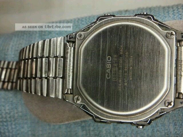 Casio Herren Uhr Alarm Chronograph Edelstahl Nr.  A168 Sammlung Läuft, Armbanduhren Bild